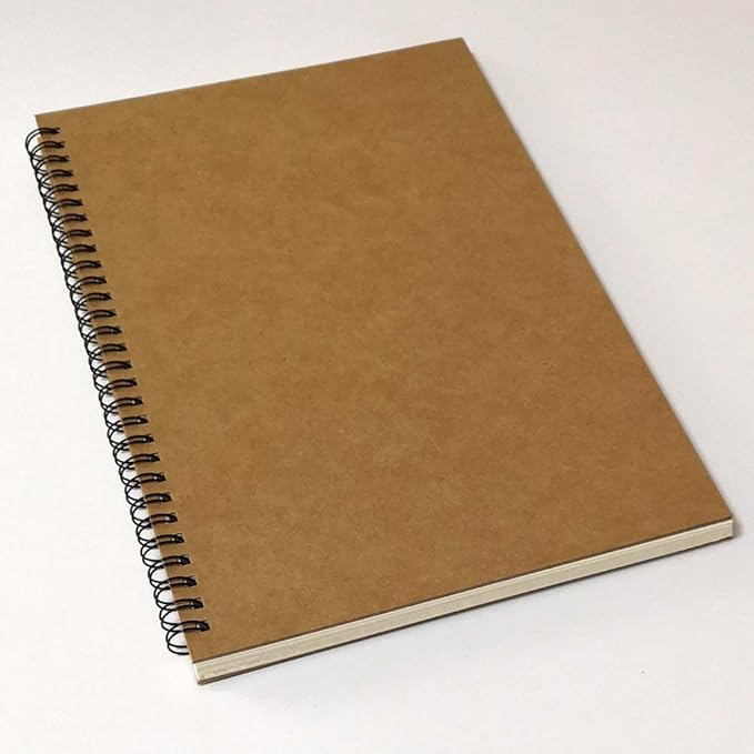 YUREE B5 Spiral Notebook Lined, Spiral Ruled Journal with Hard Kraft Cover, 70 Sheets (140 Pages), 10.3" x 7.2", 3-Pack, Brown-DeskLoop Office