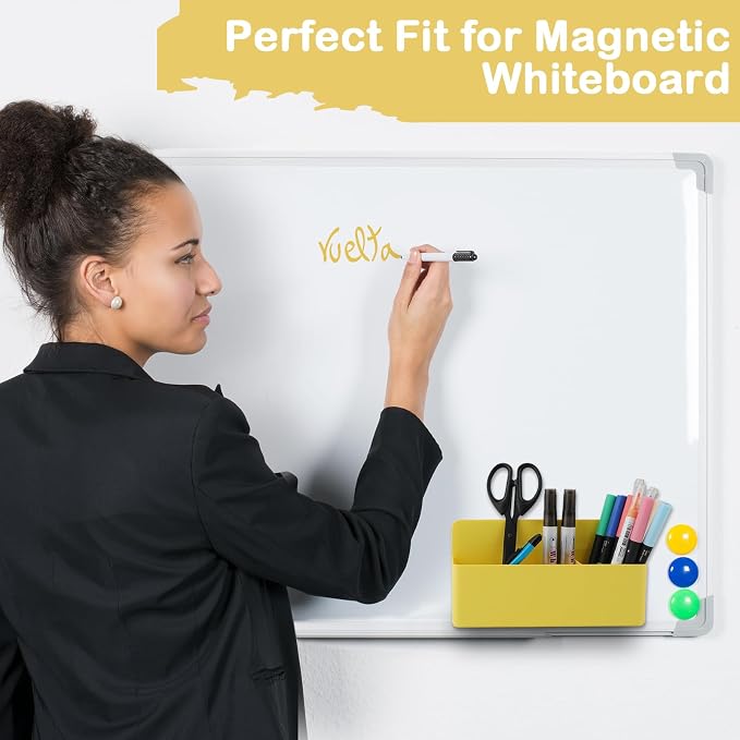 KITANIS Magnetic Pen Holder, 3 Compartments Magnetic Dry Erase Marker Holder - Image 5