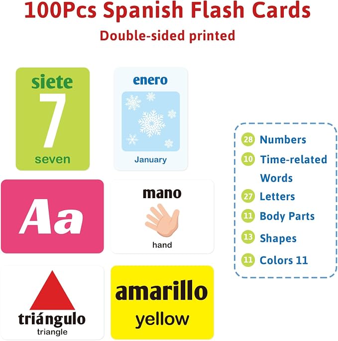Ceiba Tree Spanish Flash Cards 100 English to Spanish Bilingual Flashcards - Image 3
