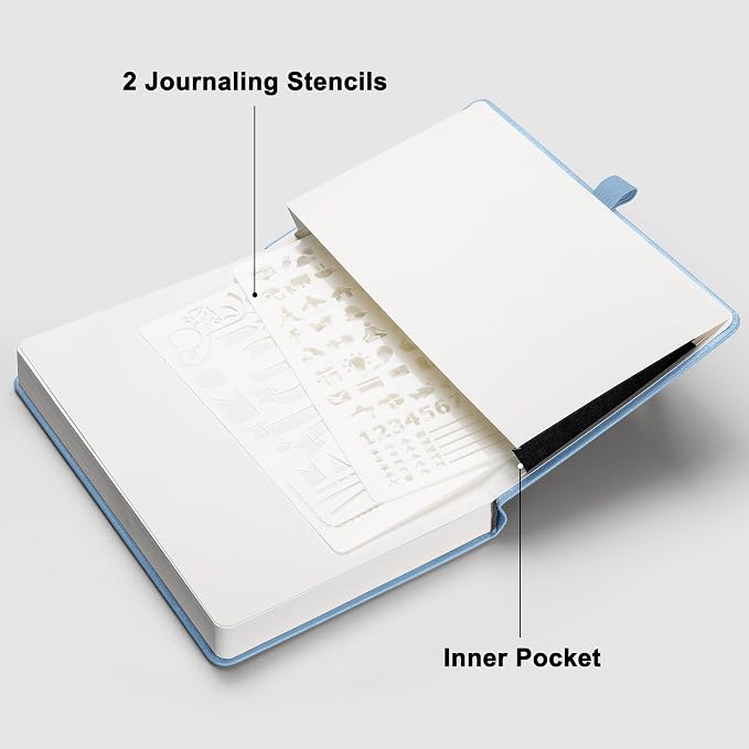 RETTACY Dotted Journal Notebook, 192 Pages, A5 Medium Size, Leather Hardcover - Image 7