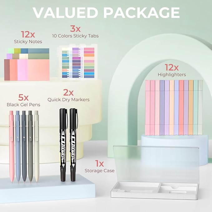 Nicpro 62 PCS Aesthetic Book Annotation Kit - Image 2
