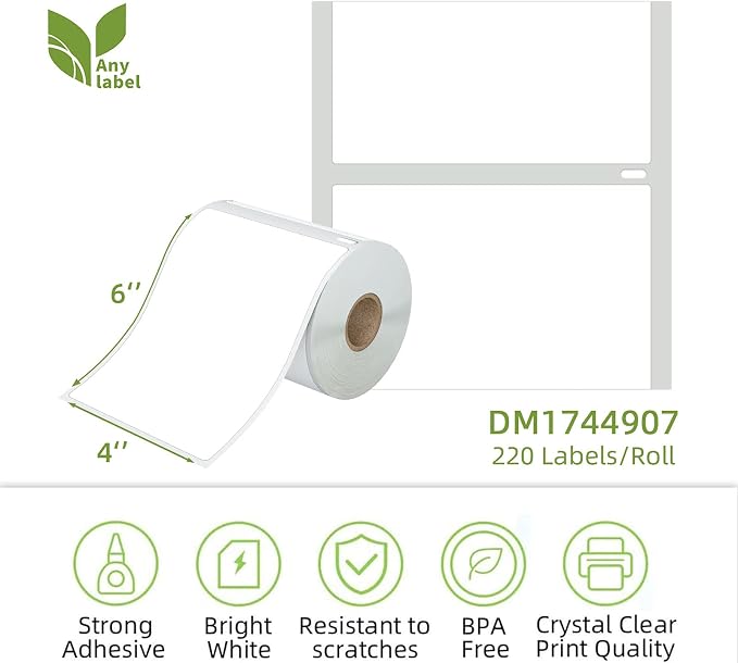 Compatible 4" x 6" Direct Thermal Label Replacement - Image 2