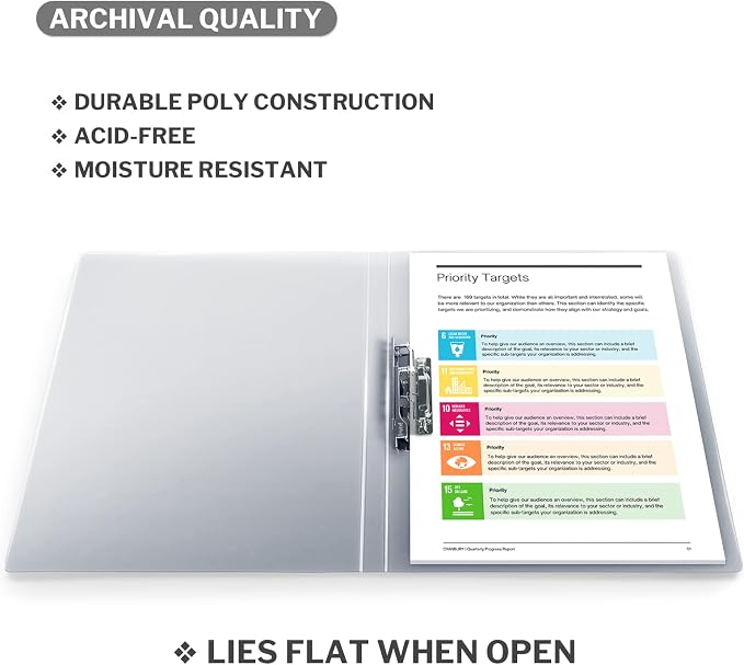 CRANBURY Punchless Clamp Binder, Ringless Binder Holds 100 Letter Size Pages - Image 2