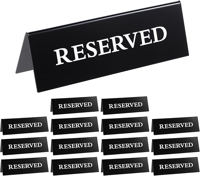 14 Pcs Reserved Table Signs, Reserved Table Signs Acrylic Reserved Table Tent by Tobeelec