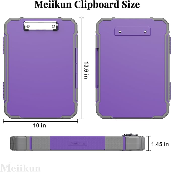 Meiikun Clipboard with Storage, Rugged Shockproof Protective, Internal Pen - Image 2