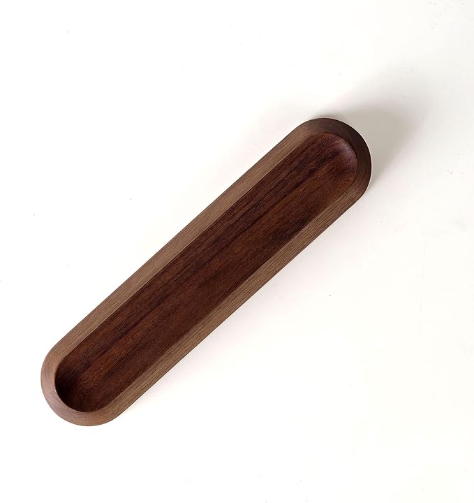 Wood Pen Tray – Handmade Walnut Desk Organizer, Minimalist Pen Holder for Office, Home, Gift (MODEL-2-WALNUT)-DeskLoop Office