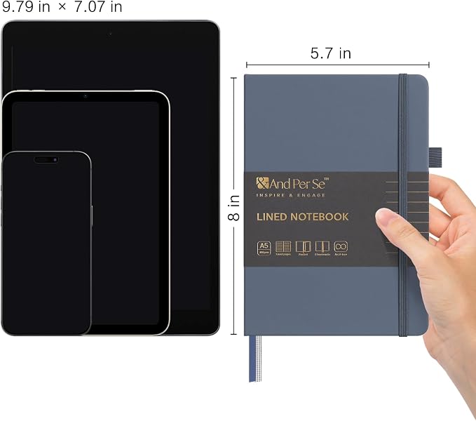 &And Per Se Lined Notebooks 3-Pack Gift Set, A5 Hardcover Journals, 160 Pages - Image 2