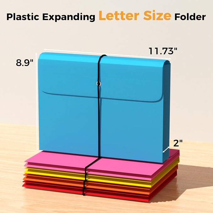 Ansook Plastic File Jackets, Expandable File Folders Letter Size - Image 3