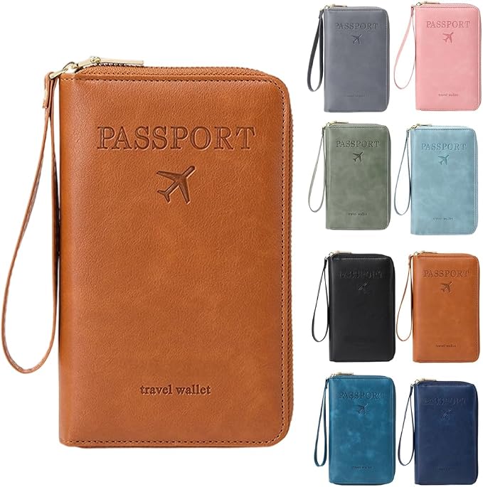 RFID Passport Holder for Wallet, RFID Blocking Document Organizer Clutch Bag by ANYSENTHome