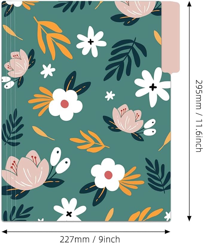 EOOUT 18 Pack Decorative File Folders Floral Folders Cute File Folder, Letter - Image 2