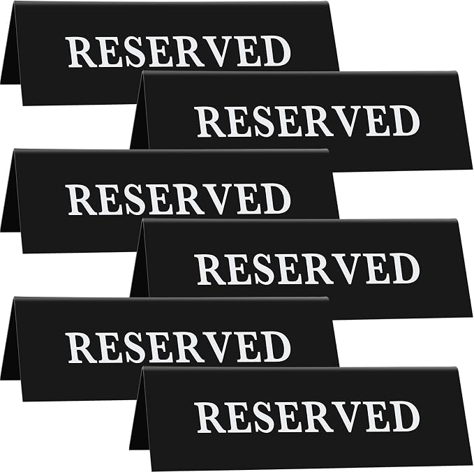 6 Pieces Plastic Reserved Table Sign Table Tent Wedding Guest Reservation Seat by Maitys