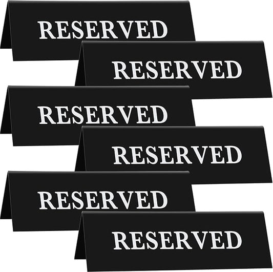 6 Pieces Plastic Reserved Table Sign Table Tent Wedding Guest Reservation Seat by Maitys