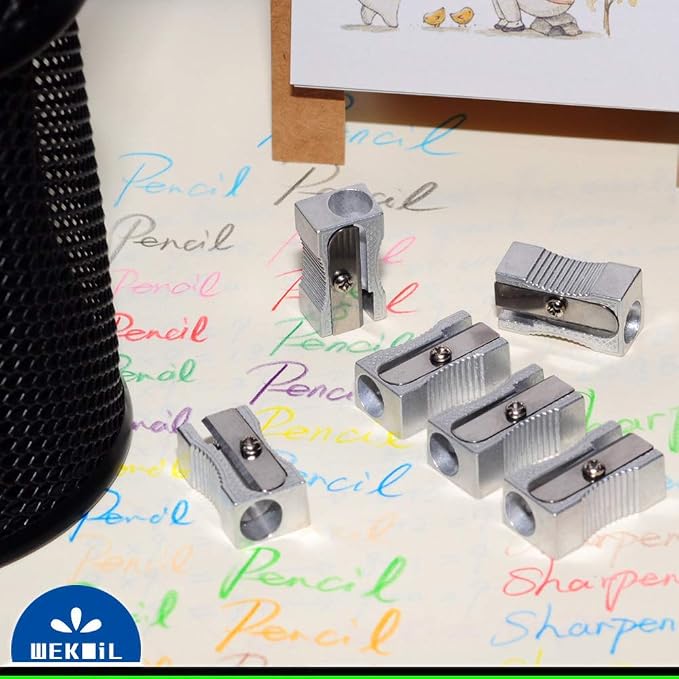 Dual Pencil Sharpener Pocket Aluminium Alloy Metal 1-Hole Steel Blade - Image 5