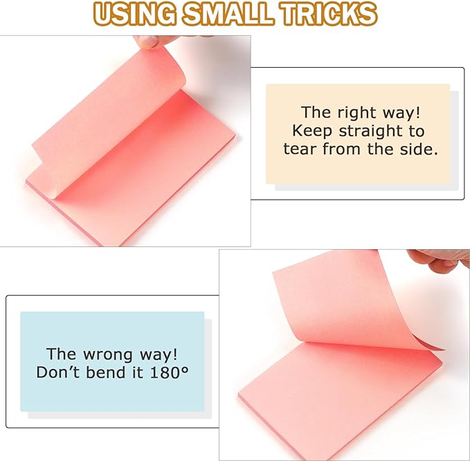 Winner Aura Sticky Notes 3x5 inch Bright Colors Self-Stick Pads 8 Packs 400 Sheets-DeskLoop Office