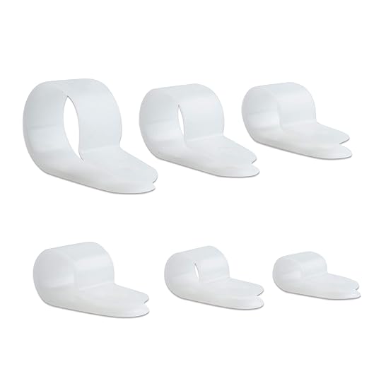 ISPINNER 180pcs Nylon Plastic R-Type Cable Clamps, 1/4" 5/16" 3/8" 1/2" 5/8" - Image 3