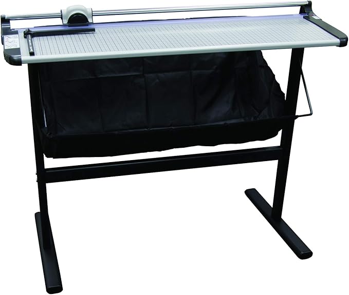 United Office Products RT37S Commercial Rotary Paper Trimmer with Stand and Fabric Catch Tray, Sturdy Metal Base, 38" Cut Length, 10 Sheet Capacity, Paper Cutter for Offices, Schools and Crafts-DeskLoop Office