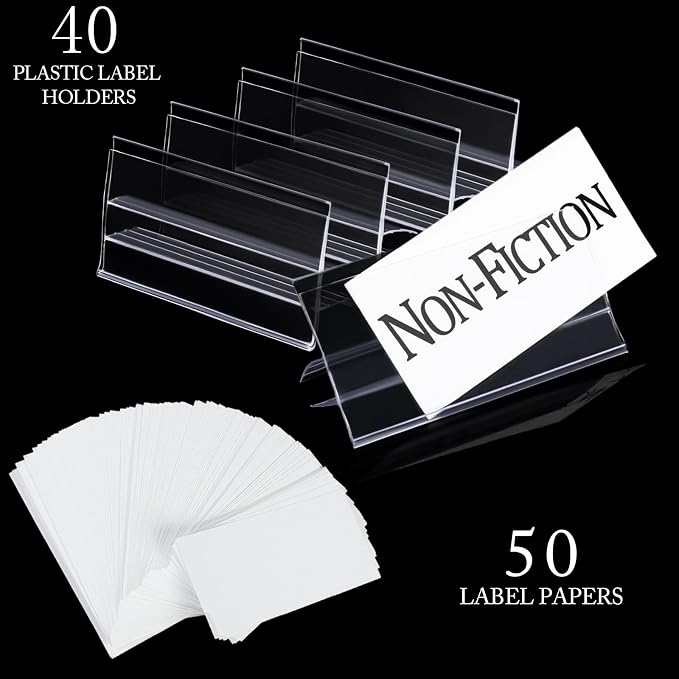 Glass Shelf Label Holders 40 pcs - Image 2
