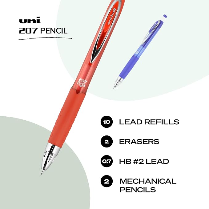 uniball 207 Mechanical Pencil Starter Kit, HB #2, 2 Pack - Image 2