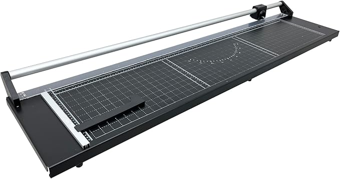 TECHTONGDA Rotary Paper Trimmer, 48" Cut Length, Professional Paper Cutter with 2 Spare Blades, Angle Line, Self-Sharpening, 8-10 Sheets Capacity for Offices, Schools and Crafts-DeskLoop Office