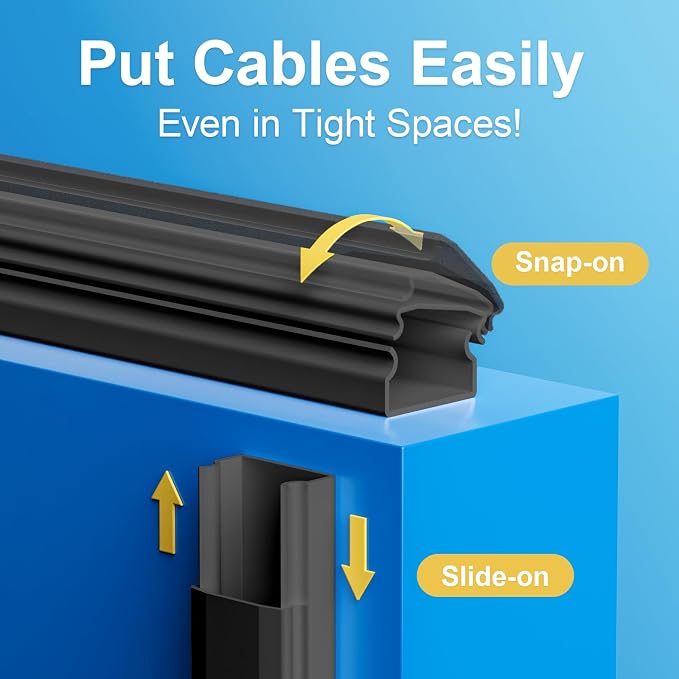 Yecaye TV Cord Hider, 42In Large Cable Hider Black, Wire Covers - Image 8