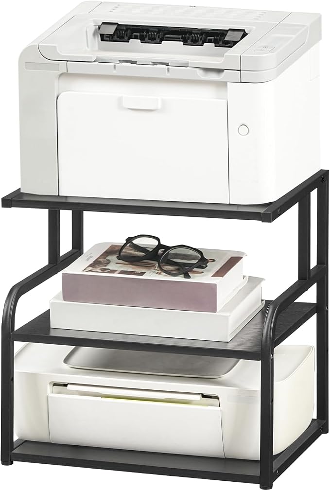 HOOBRO Printer Stand, 3-Tier Desktop Printer Table, Under Desk Printer Storage - Image 2