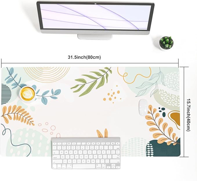 Colorful Star Large Mouse Pad, Abstract Botanical Waterproof Desk Mat, Boho - Image 7