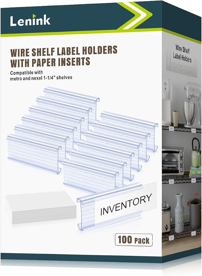 Lenink 100Pcs Wire Shelf Label Holders by Lenink