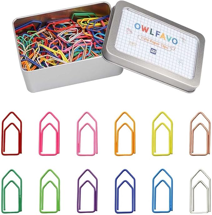 OWLFAVO 120pcs Arrow Shape Paper Clips by OWLFAVO
