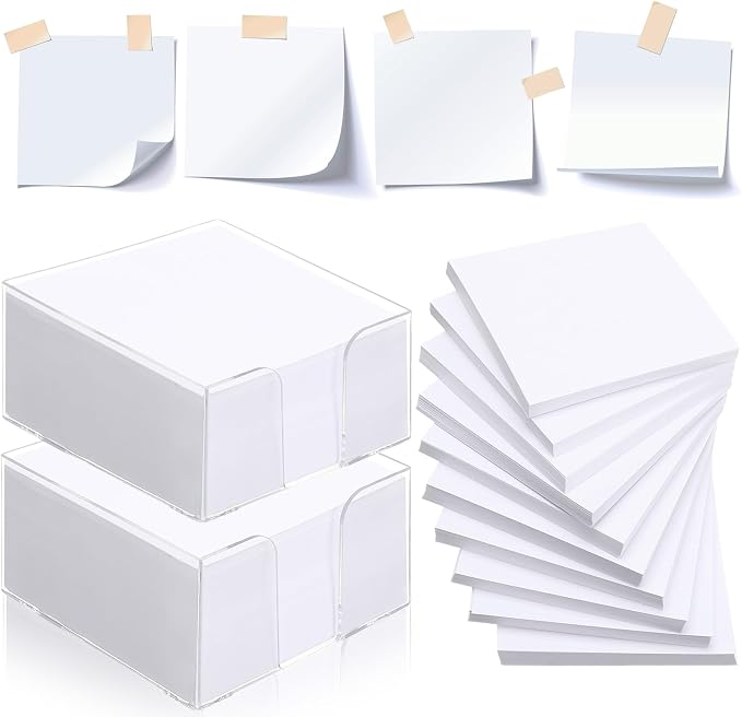 1000 Pieces Small Note Pad 3.4 Inch x 3.4 Inch Square Memo Cube Refill Memo Pads by Resurhang