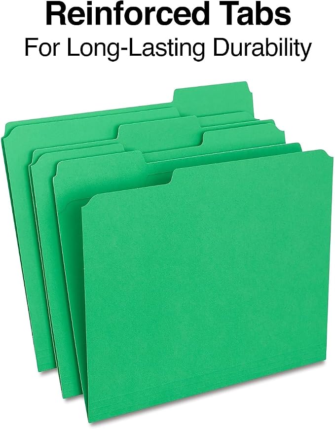 Staples Reinforced File Folder, Letter Size, 1/3‑Cut Tab, Durable Construction - Image 6