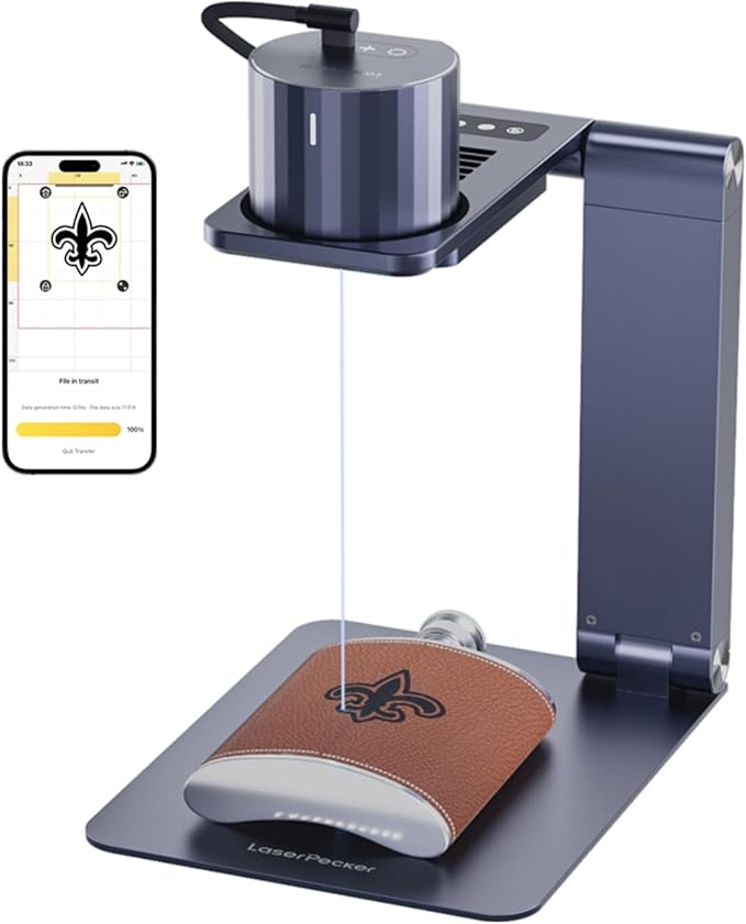LaserPecker LP1 Pro Laser Engraver for Beginners, Mini Diode Wood Leather Felt Laser Engraver Portable Small Laser Engraving Machine, Suit Set with Laser Safety Glasses + Auto-focus Stand-DeskLoop Office