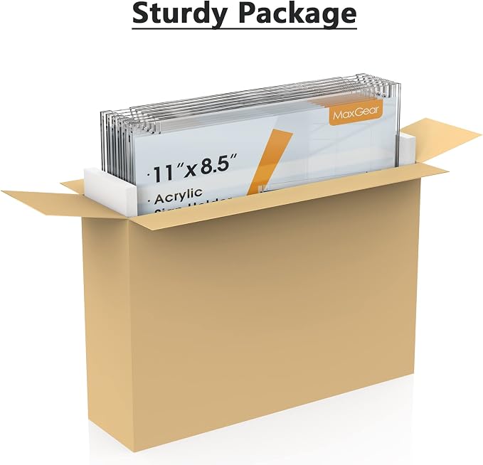MaxGear Wall Mount Sign Holder, 8.5 x 11 Landscape, 24 Pack | Includes Adhesive - Image 7