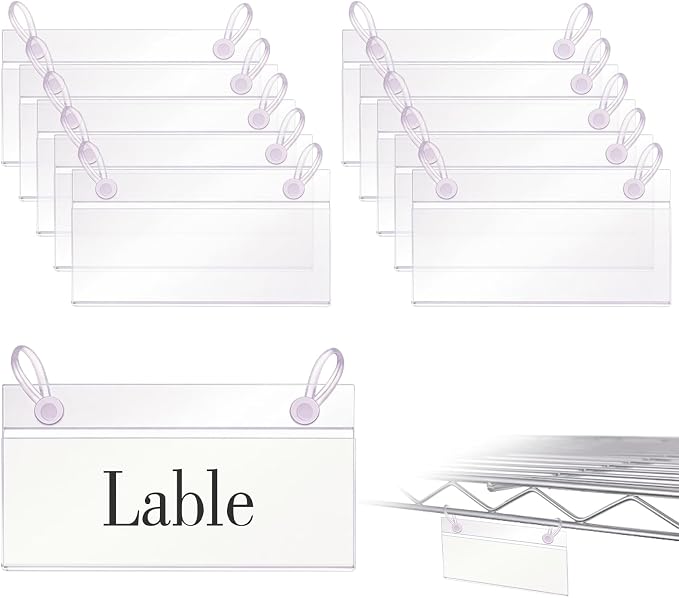 ELEMGULY Basket Label Holders, Wire Shelf Label Holder Wire Rack Display Holder by ELEMGULY