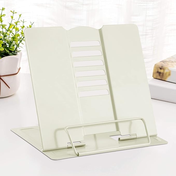 MSDADA Book Stand Metal Reading Rest Book Holder Adjustable Cookbook Documents by ColoryourlifewithMSDADA