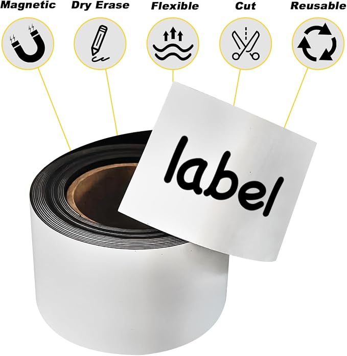 Dry Erase Magnet Strips Roll 3 Inch x 15 Ft，Dry Erasable Magnets Sentence Strips - Image 4