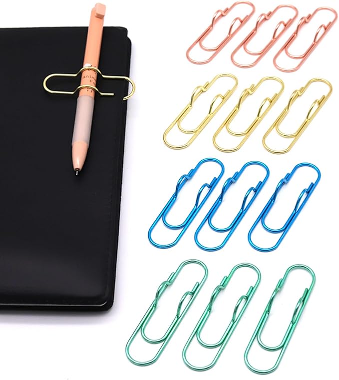 12-Pack Pen Holder Clips for Notebook, and Book, Professionals, and Teachers by NELJIBEHU