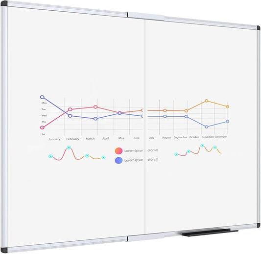 VIZ-PRO Magnetic Foldable Whiteboard, 48 x 36 Inches, Dry Erase Wall Mounted by VIZ-PRO