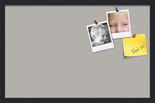 PinPix 28x18 Inch Cork Bulletin Board. This Decorative Framed Pin Board Comes with Dark Stone Design and a Satin Black Frame. Ideal for Home Office Decor or Message Board (PinPix-1808)-DeskLoop Office