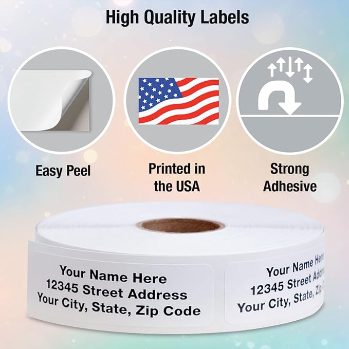 Personalized Return Address Labels, Roll of 500 Gloss White Self-Adhesive - Image 5