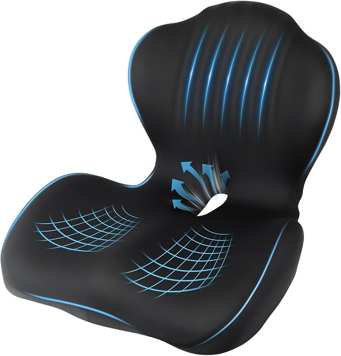 Car Seat Cushion with Lumbar Support Pillow, Memory Foam Office Chair Cushion by Nisuez