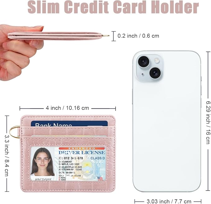 Slim Credit Card Holder Crocodile Wallet Women Thin Alligator Wallets RFID - Image 3