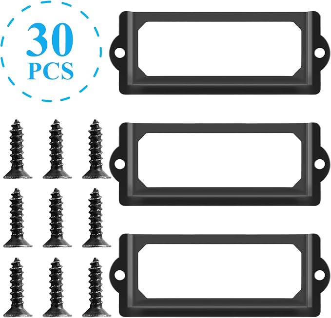 30pcs Metal Label Holder, File Drawer Label Frames Holder, Screw Cabinet - Image 5
