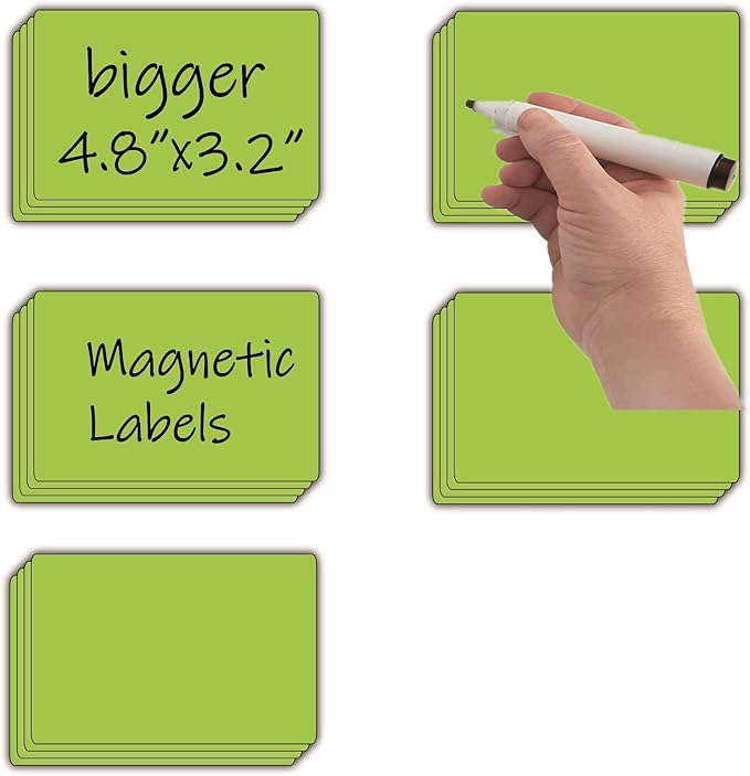 STTMGN Dry Erase Big Magnetic Labels, Large Write On Magnets Name Plates Sticker by MagneticPictureFrameandMagneticLabels