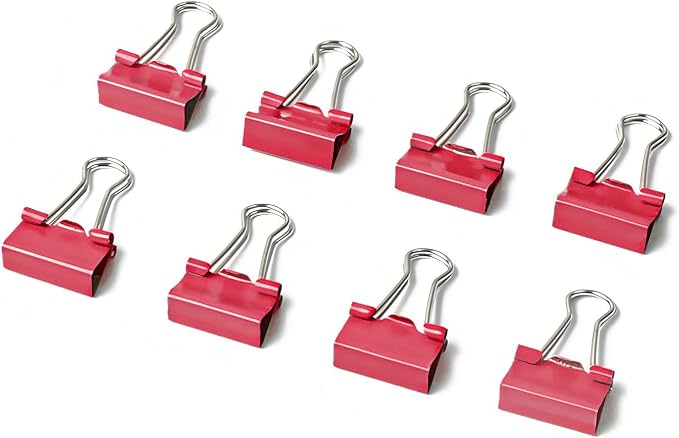 50 Pack Small Red Binder Clips 3/4 Inch, Colored Little Paper Clamps, Tiny Mini - Image 5