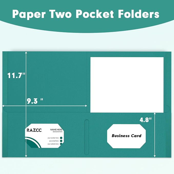Two Pocket Folders, RAZCC 75 Pack 2 Pocket Folders Fit Letter Size Paper - Image 2