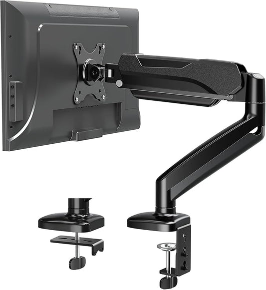 MOUNTUP Monitor Arm Desk Mount, Fully Adjustable, Computer Monitor Stand for 17-30 Inch, 4.4-17.6lbs Screen, VESA Mount with C Clamp & Grommet Base, Black-DeskLoop Office