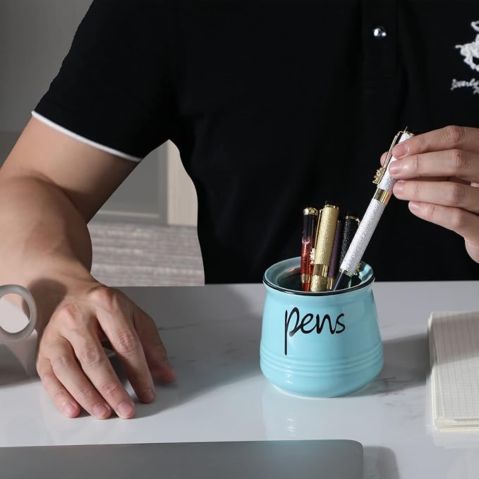 ONTUBE Porcelain Pens Holder Stand, Ceramic Pencils Holder - Image 7