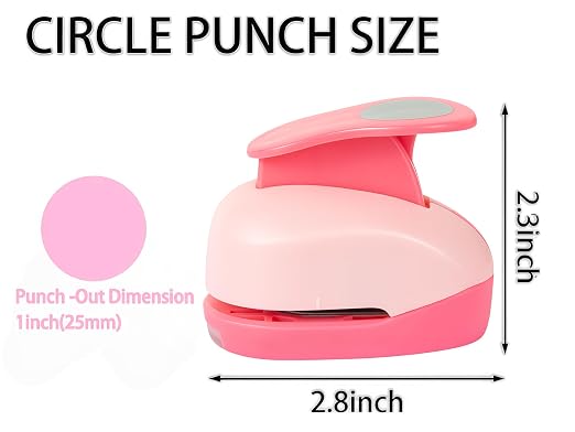 QIQQIKIN Circle Paper Punch, 1 Inch, Hole Puncher, Craft Tool - Image 4