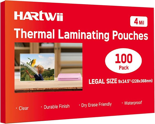 100Pack Legal Size Laminating Sheets 4 Mil Thermal Laminate Pouches for Extra Protection Clear Laminator Sheet, 9x14.5inches-DeskLoop Office