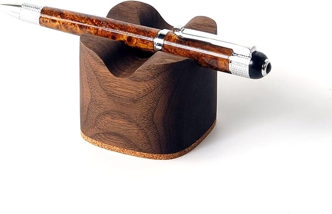 Generic Wood Pen Tray, Wooden Pen Holder, Minimalist Pen Rest, Wooden Desk Organizer Tray (M01-WALNUT) (WALNUT)-DeskLoop Office